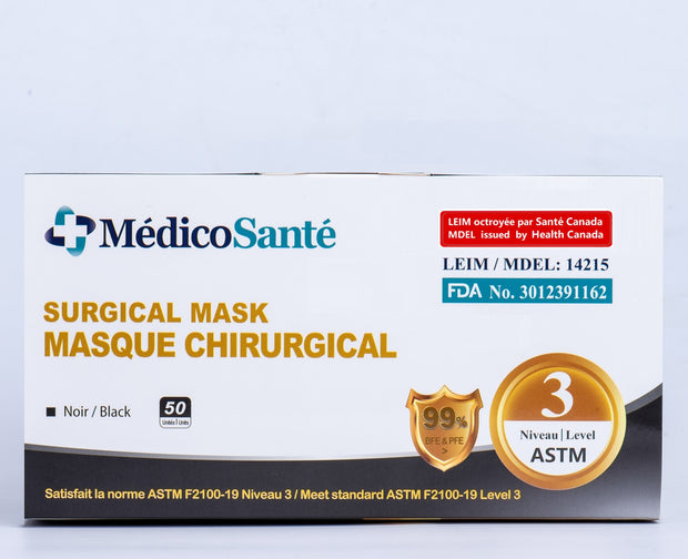 Masque Médical ASTM NIVEAU 3 - Noir