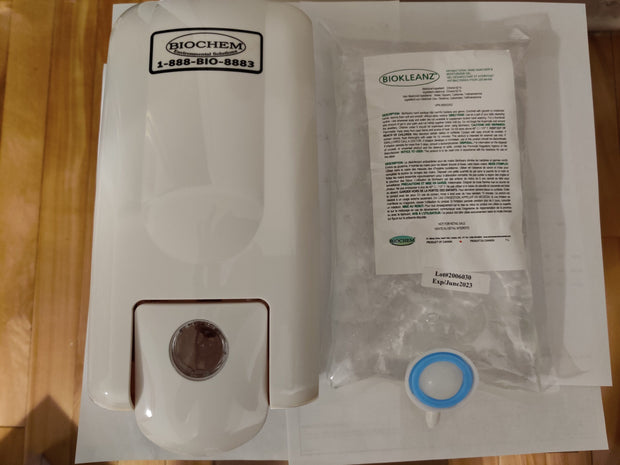 Biokleanz hand sanitizer dispenser refill cartridge - 4x1L