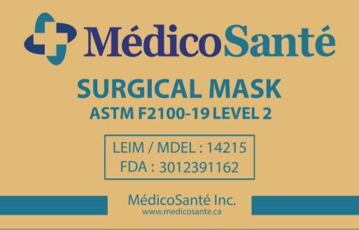 Masque jetable ASTM Niveau 2 noir par MédicoSanté