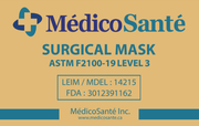 Masque jetable ASTM Niveau 3 noir par MédicoSanté